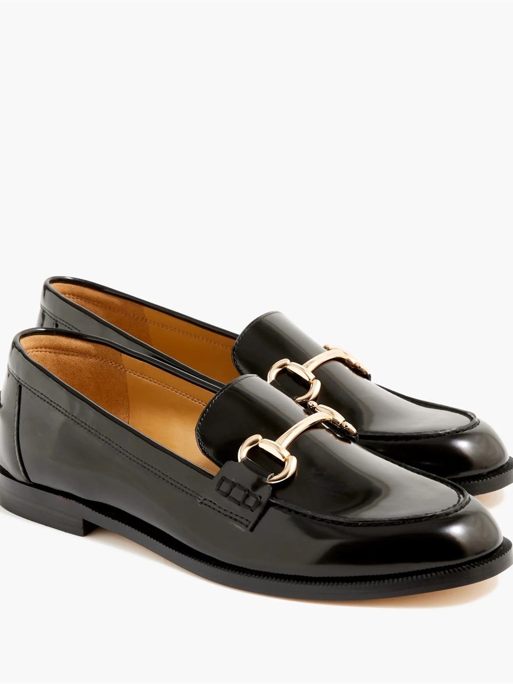Classic Black Patent Leather Horsebit Loafers for Women